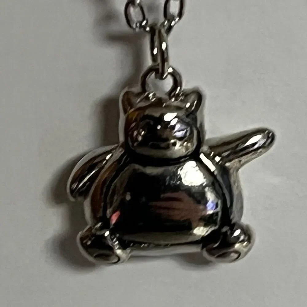 Snorlax Pokemon Charm Pendant Necklace Anime Chain Jewelry Pokie